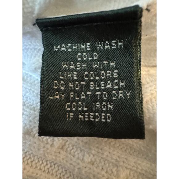 Lauren Ralph Lauren Women's Cable Knit V-Neck Sweater White Size XL - Picture 7 of 8